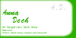 anna dech business card